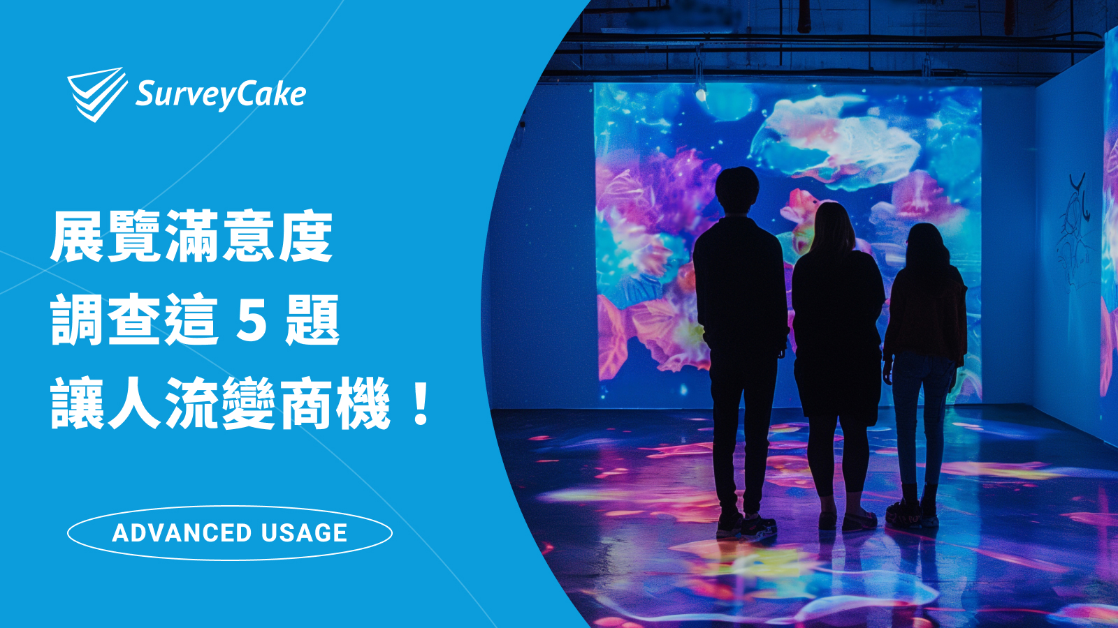 調查這五題完成展覽滿意度問卷